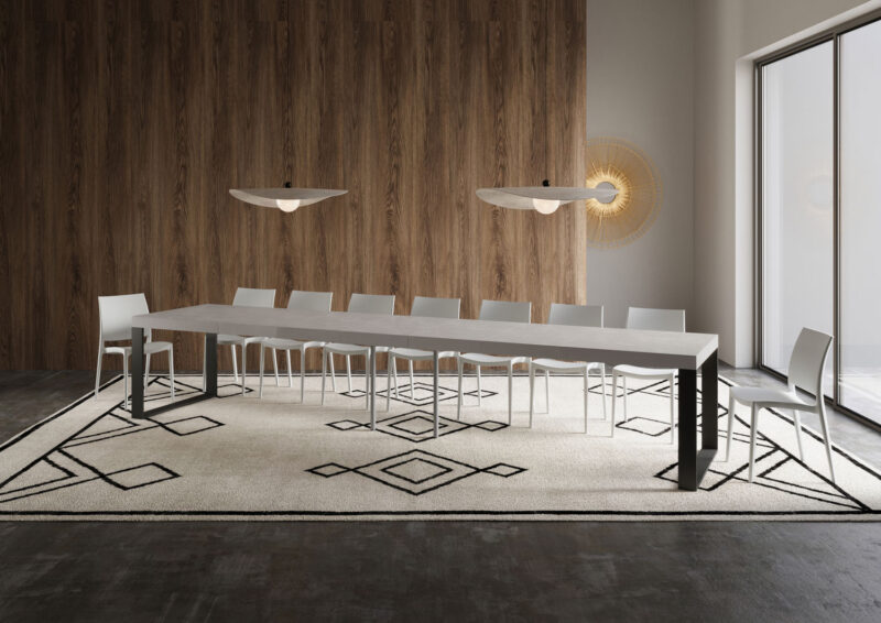 Tavolo allungabile 160/420x90 cm Tecno Premium cashmere gambe antracite - immagine 5