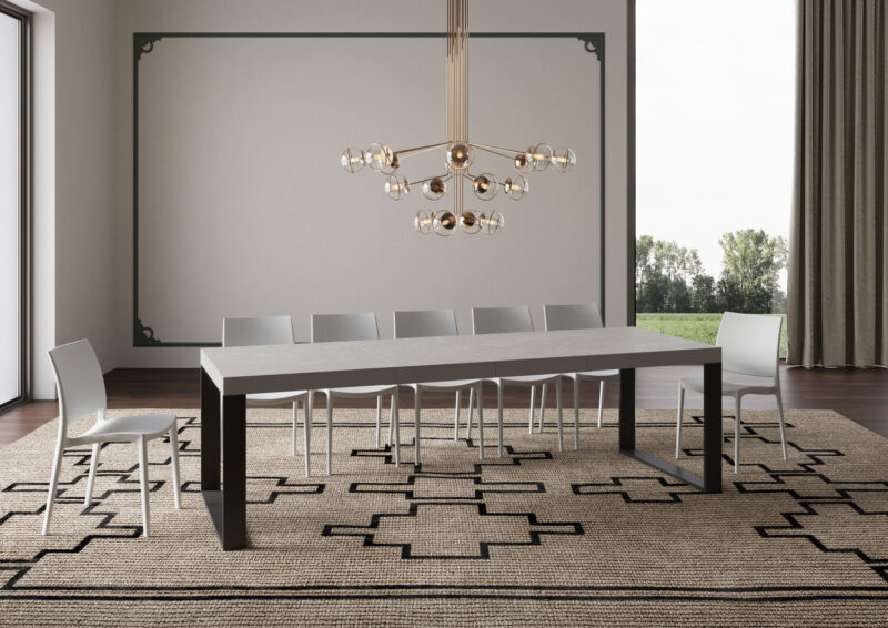 Tavolo allungabile 180/284x90 cm Tecno Premium cashmere gambe antracite - immagine 4