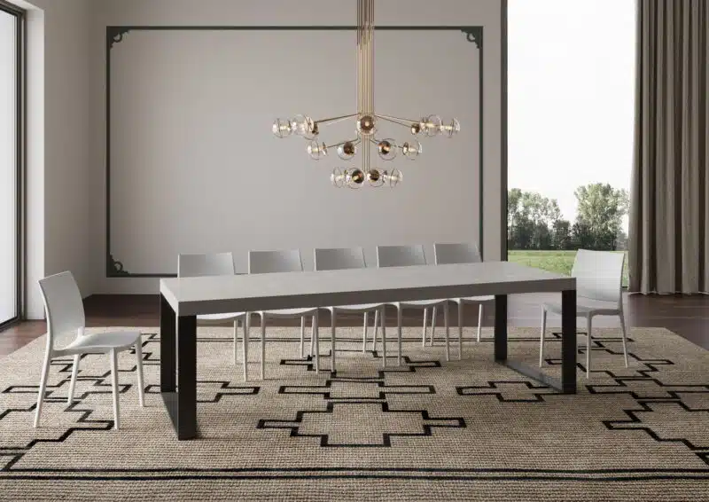Tavolo allungabile 180/440x90 cm Tecno Premium cashmere gambe antracite - foto 4