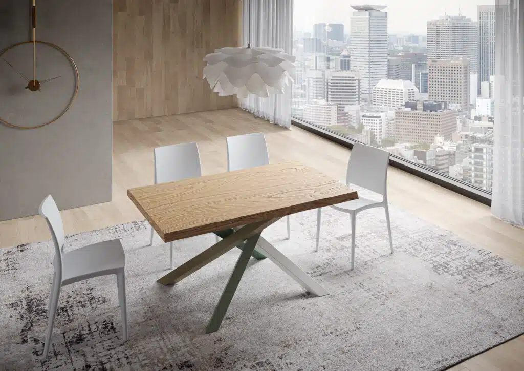 Tavolo fisso 160x90 cm Versalux rovere scortecciato gambe multicolore 4/A - foto 1