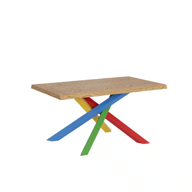 Tavolo fisso 140x90 cm Versalux rovere scortecciato gambe multicolore 4/B - foto 2