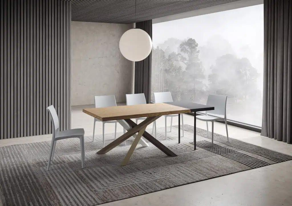 Tavolo allungabile 140/190x90 cm Versalux rovere scortecciato gambe multicolore 4/C - foto 3