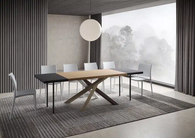 Tavolo allungabile 160/260x90 cm Versalux rovere scortecciato gambe multicolore 4/C - foto 4