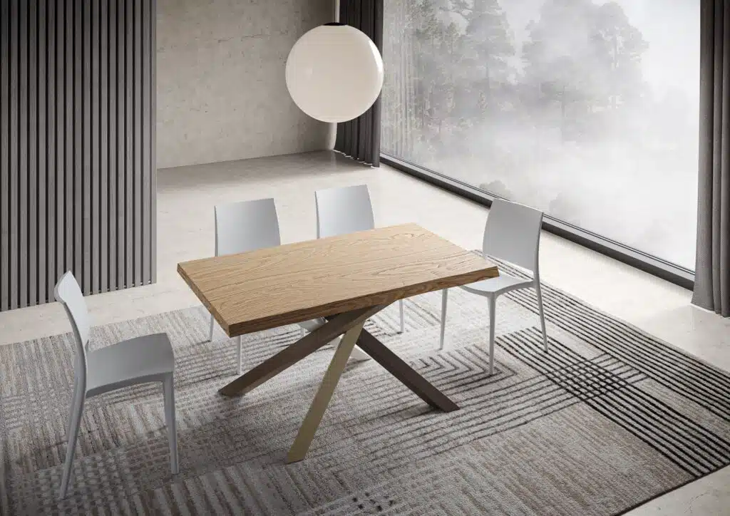 Tavolo fisso 160x90 cm Versalux rovere scortecciato gambe multicolore 4/C - foto 1