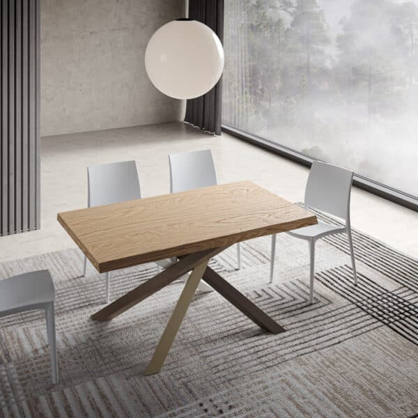 Tavolo allungabile 160/260x90 cm Versalux rovere scortecciato gambe multicolore 4/C