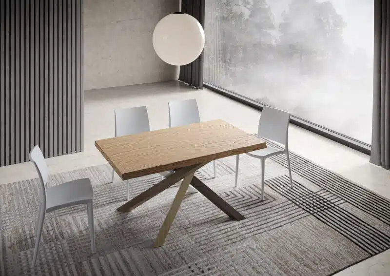 Tavolo fisso 160x90 cm Versalux rovere scortecciato gambe multicolore 4/C - foto 1