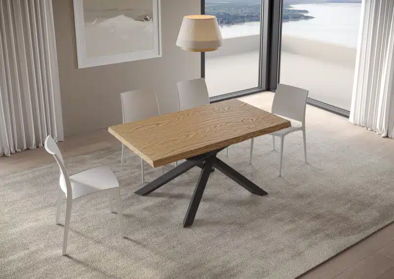 Tavolo allungabile 160/210x90 cm Versalux rovere scortecciato gambe antracite - foto 3