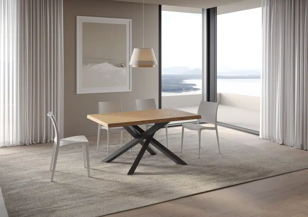Tavolo allungabile 160/210x90 cm Versalux rovere scortecciato gambe antracite - foto 1