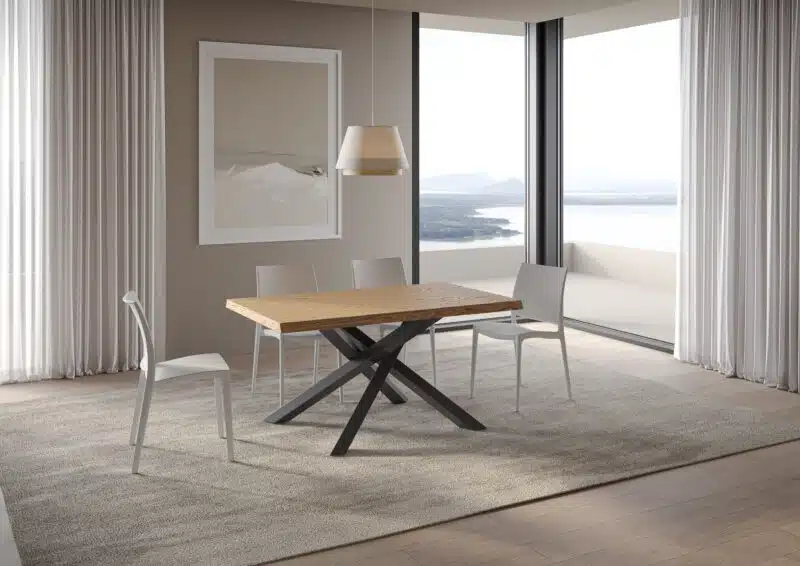 Tavolo allungabile 160/210x90 cm Versalux rovere scortecciato gambe antracite - foto 1