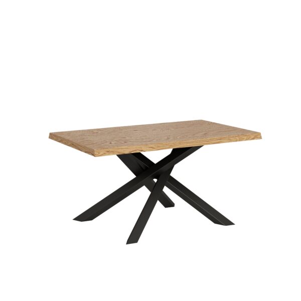 Tavolo allungabile 140/190x90 cm Versalux rovere scortecciato gambe antracite