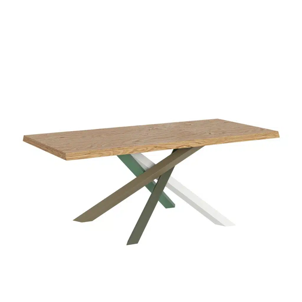 Tavolo allungabile 200/300x90 cm Versalux rovere scortecciato gambe multicolore 4/A - foto 2