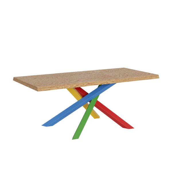 Tavolo allungabile 180/230x90 cm Versalux rovere scortecciato gambe multicolore 4/B