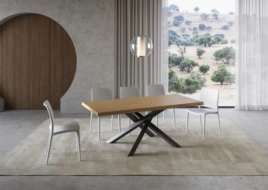 Tavolo allungabile 200/300x90 cm Versalux rovere scortecciato gambe antracite - foto 1