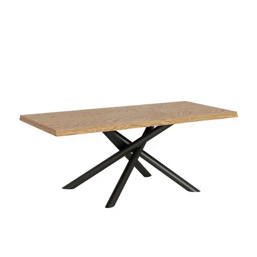 Tavolo fisso 200x90 cm Vindral rovere scortecciato gambe antracite - foto 2