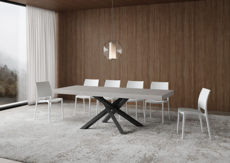 Tavolo allungabile 140/244x90 cm Volantis Premium cashmere gambe antracite - immagine 4