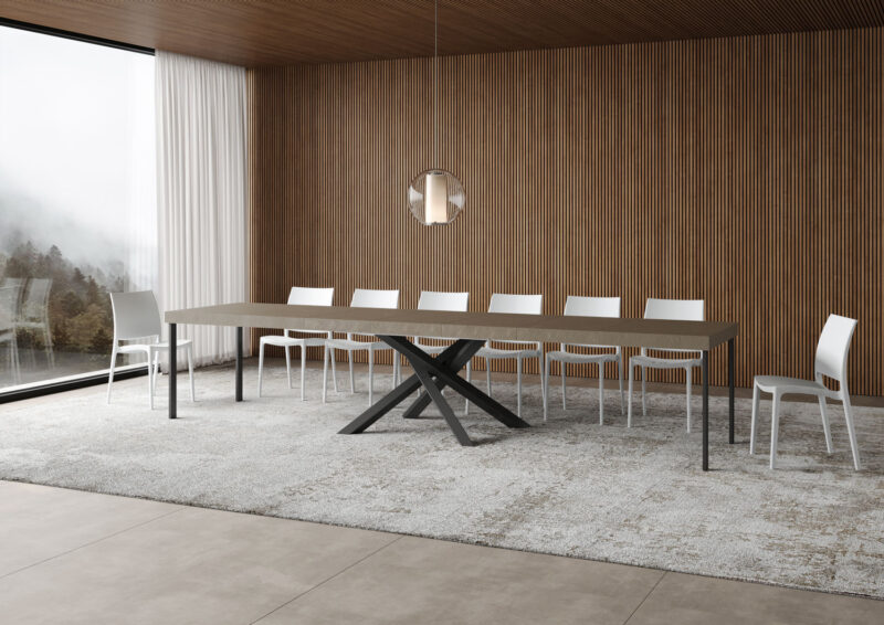 Tavolo allungabile 120/380x90 cm Volantis Premium tortora gambe antracite - immagine 4
