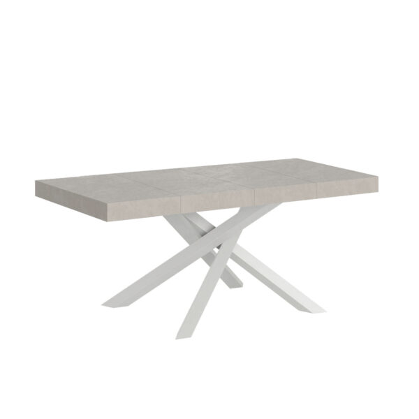 Tavolo allungabile 120/224x90 cm Volantis Premium cashmere gambe bianche
