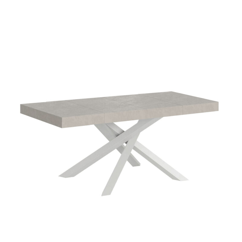 Tavolo allungabile 140/244x90 cm Volantis Premium cashmere gambe bianche