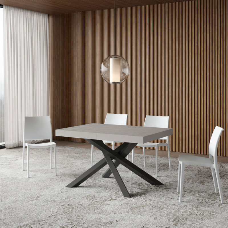 Tavolo allungabile 140/244x90 cm Volantis cashmere gambe antracite - immagine 2