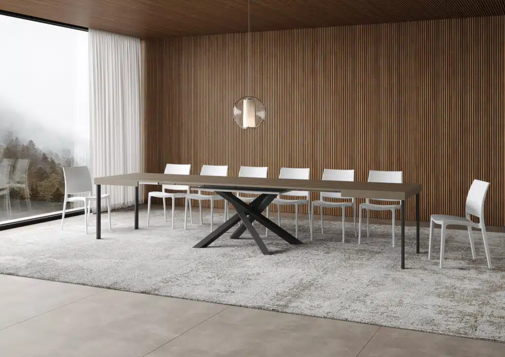 Tavolo allungabile 120/380x90 cm Volantis tortora gambe antracite - foto 4