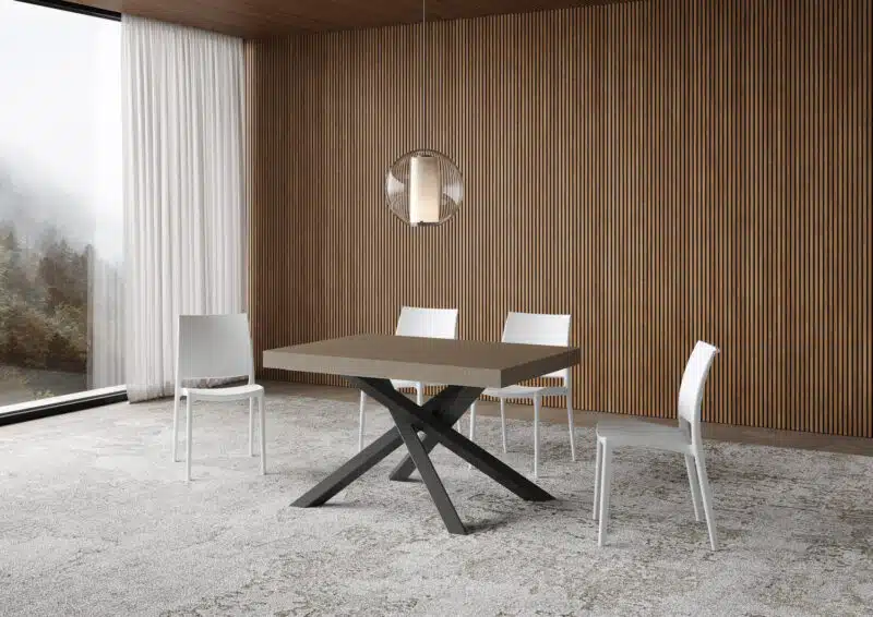 Tavolo allungabile 120/380x90 cm Volantis tortora gambe antracite - foto 2