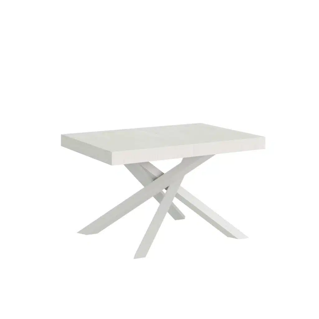 Tavolo allungabile 120/224x90 cm Volantis bianco frassino gambe bianche - foto 1