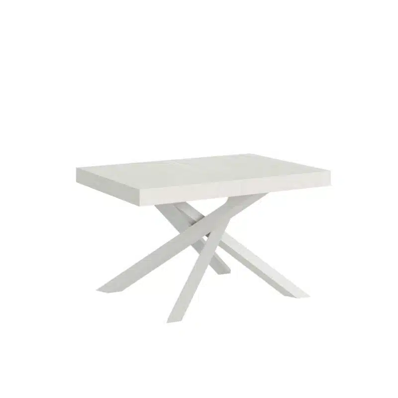 Tavolo allungabile 120/224x90 cm Volantis bianco frassino gambe bianche - foto 1