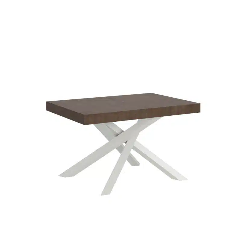 Tavolo allungabile 130/390x90 cm Volantis noce gambe bianche - foto 1