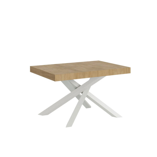 Tavolo allungabile 120/224x90 cm Volantis quercia natura gambe bianche