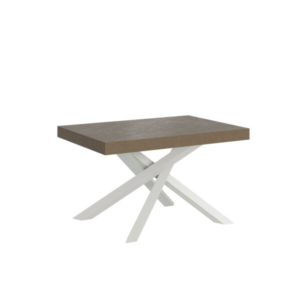 Tavolo allungabile 120/224x90 cm Volantis tortora gambe bianche