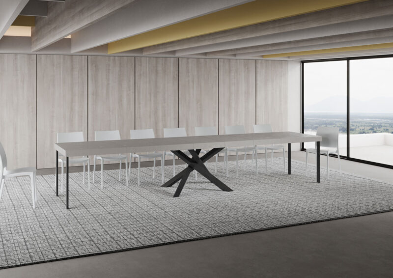 Tavolo allungabile 160/420x90 cm Volantis Premium cashmere gambe antracite - immagine 5