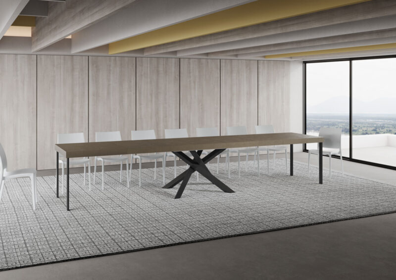 Tavolo allungabile 160/420x90 cm Volantis Premium tortora gambe antracite - immagine 5