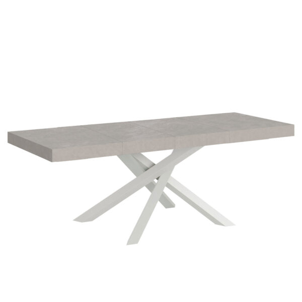 Tavolo allungabile 160/264x90 cm Volantis Premium cashmere gambe bianche