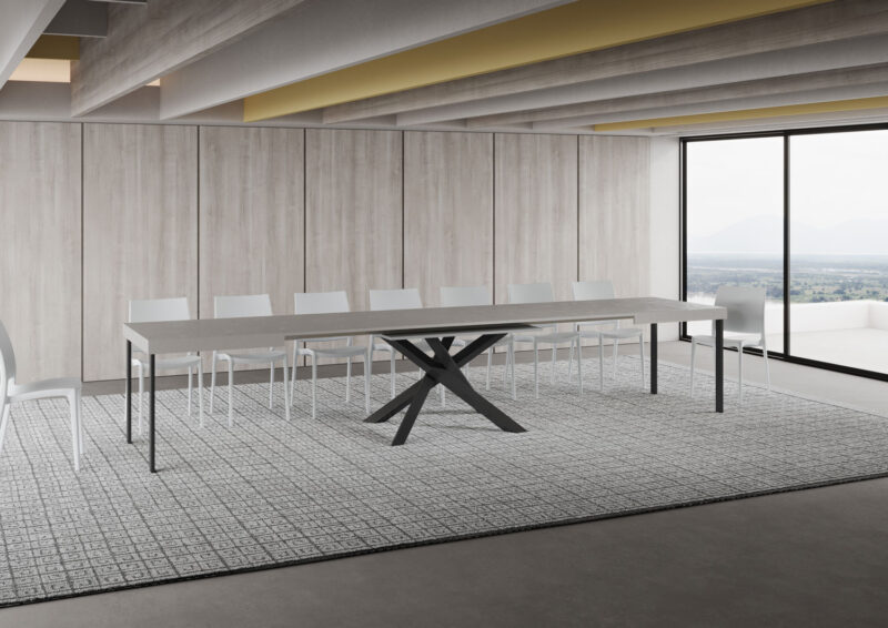 Tavolo allungabile 160/420x90 cm Volantis cashmere gambe antracite - immagine 5