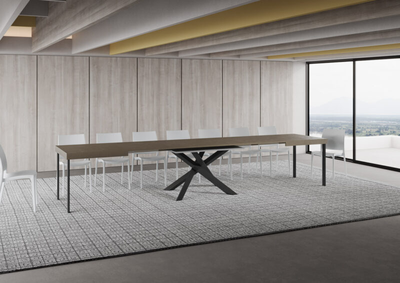 Tavolo allungabile 160/420x90 cm Volantis tortora gambe antracite - immagine 5