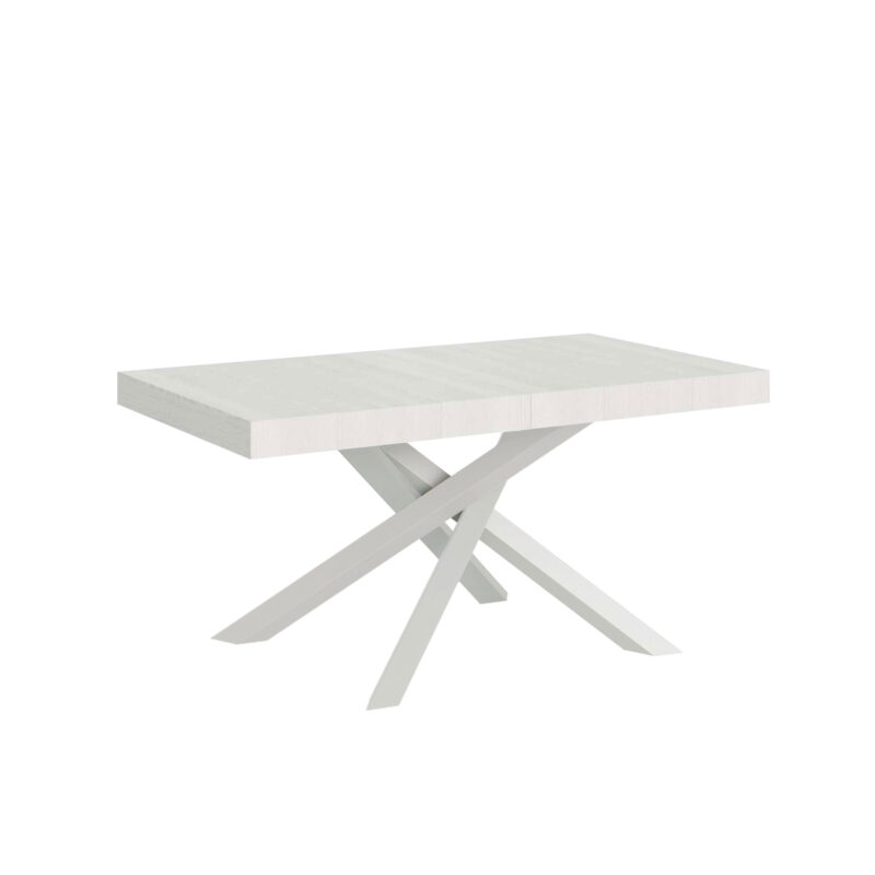 Tavolo allungabile 180/284x90 cm Volantis bianco frassino gambe bianche