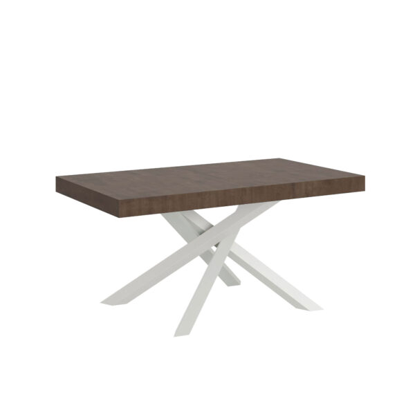 Tavolo allungabile 160/264x90 cm Volantis noce gambe bianche