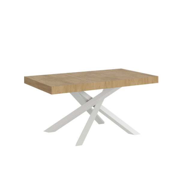 Tavolo allungabile 160/264x90 cm Volantis quercia natura gambe bianche