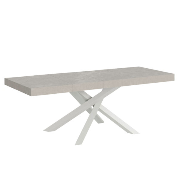 Tavolo allungabile 200/460x90 cm Volantis Premium cashmere gambe bianche