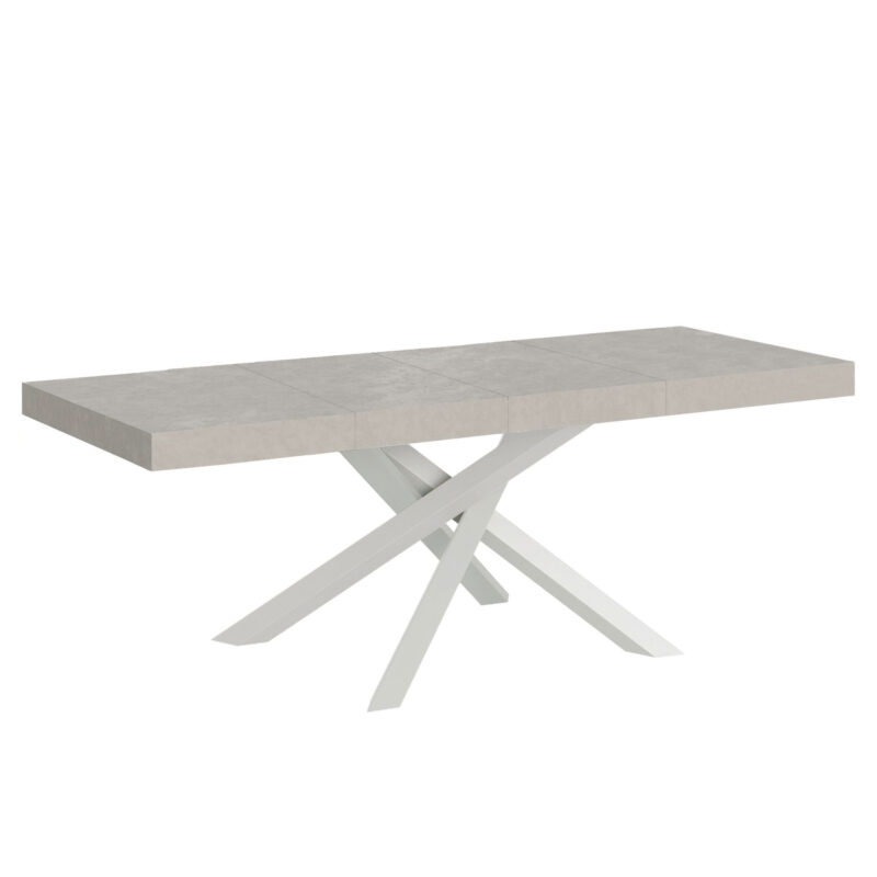 Tavolo allungabile 180/284x90 cm Volantis Premium cashmere gambe bianche