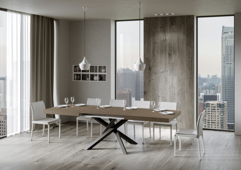 Tavolo allungabile 180/284x90 cm Volantis tortora gambe antracite - immagine 4