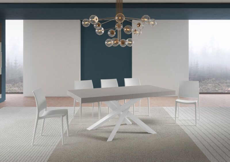 Tavolo allungabile 180/284x90 cm Volantis cashmere gambe bianche - immagine 2