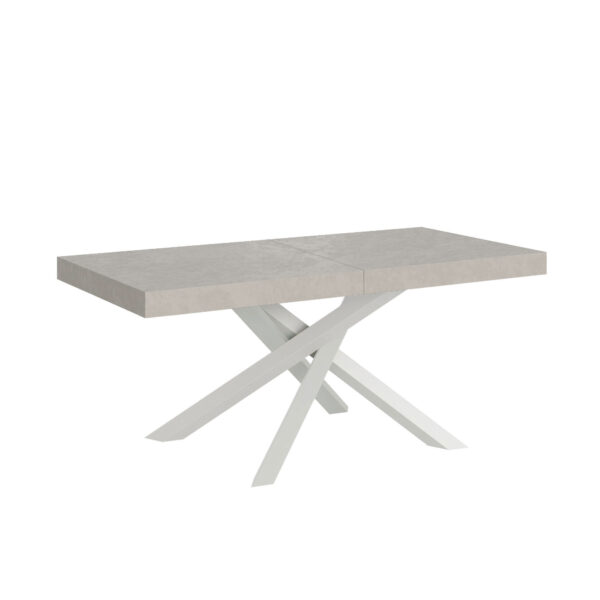 Tavolo allungabile 180/284x90 cm Volantis cashmere gambe bianche