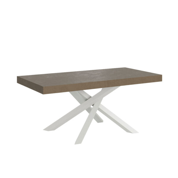 Tavolo allungabile 180/284x90 cm Volantis tortora gambe bianche
