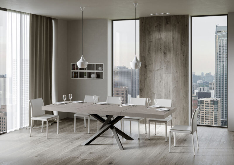 Tavolo allungabile 200/304x90 cm Volantis Premium cashmere gambe antracite - immagine 4