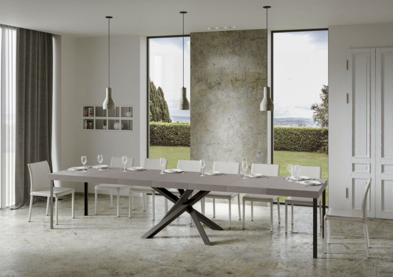 Tavolo allungabile 180/440x90 cm Volantis Premium cashmere gambe antracite - immagine 5