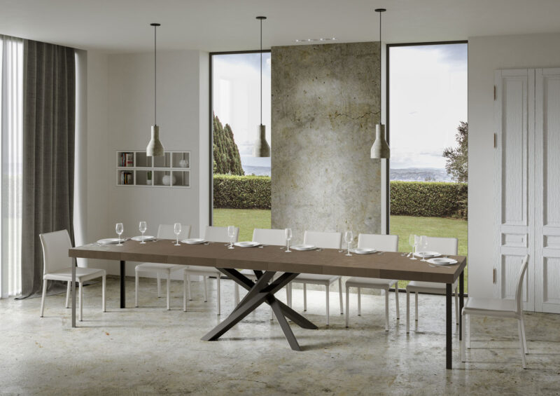 Tavolo allungabile 200/460x90 cm Volantis Premium tortora gambe antracite - immagine 5