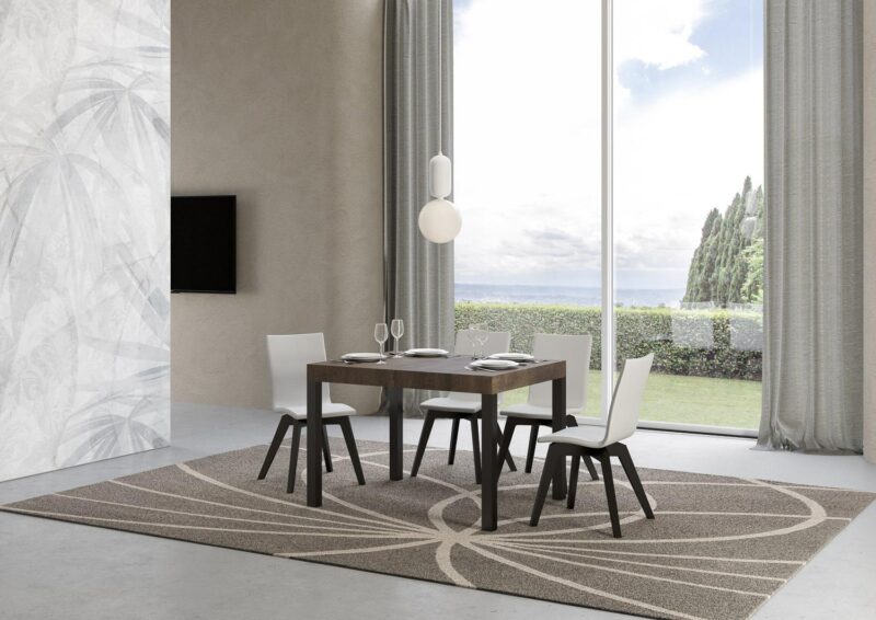 Tavolo allungabile 110/194x70 cm Everyday noce gambe antracite - immagine 2