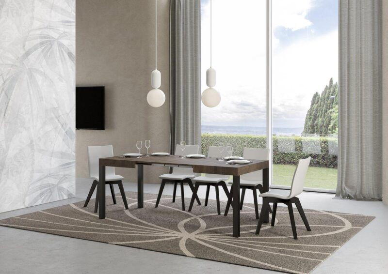 Tavolo allungabile 110/194x70 cm Everyday noce gambe antracite - immagine 3