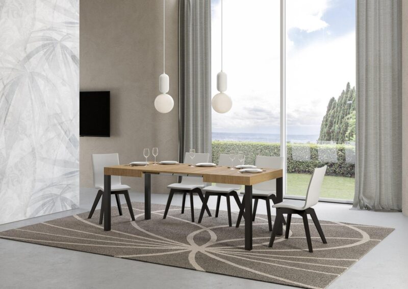 Tavolo allungabile 110/194x70 cm Everyday quercia natura gambe antracite - immagine 3
